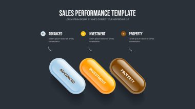 Finansal Brifing Çerçeve Tasarım Vektörü İllüstrasyonu. Pazarlama Kampanyası 3 Adım Diyagram Kaydırma Şablonu. Dijital Profil Üç Element Bilgisel Sunum Düzeni.