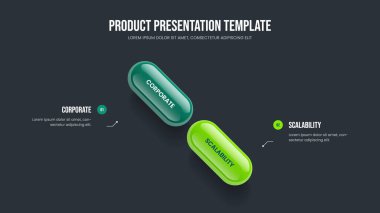 Dijital Giriş Şablonu Vektör İllüstrasyonu. Satış Raporu İki Adım Bilgi Sunumu Tasarımı. Yatırımcı Stratejisi 2 Seçenek Diyagramı Kaydırma Düzeni.