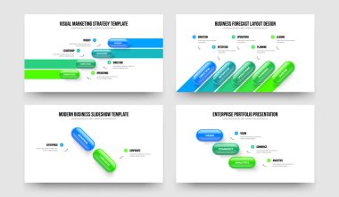 Yaratıcı Gösteri 4523 Adım Bilgi Slayt Gösterisi Yerleşimi. Görsel Büyüme 4-5-2-3 Element Diyagramı Sunum Tasarım Vektörü Çizim Paketi.