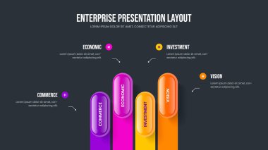 Danışmanlık Planlama Çerçeve Düzenleme Vektör İllüzyonu. Dijital Showcase Four Option Infographic Sunum Tasarımı. Modern Profil 4 Adım Slayt Gösterisi Şablonu.