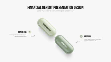 Yaratıcı Profil 2 Seçenek Sunum Şablonu. Modern Analiz Çerçeve Düzeni Vektör İllüstrasyonu. Finansal Brifing İki Element Bilgisel Slayt Tasarımı.