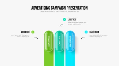 Enterprise Performans Kaydırma Düzeni Vektör İllüstrasyonu. Yaratıcı Planlama 3 Seçenek Bilgi Çerçeve Tasarımı. İş İçgörüsü Üç Adım Diyagram Slayt Şablonu.