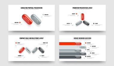 Ürün Gözden Geçirme İki Üç Dört Beş Seçenek Slayt Gösterisi Tasarım Vektörü İllüstrasyon Koleksiyonu. Atılgan Fırlatma 2345 Element Diyagramı Sunum Şablonu Paketi.