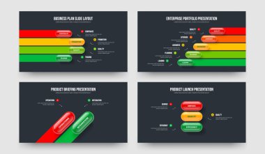 İş Tanıtımı 4523 Adım Diyagram Tasarım Paketi. Piyasa Gözden Geçirme Dört Beş İki Üç Seçenek Bilgilendirme Çerçeve Düzeni Vektör İllüstrasyon Koleksiyonu.