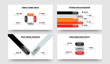 Ürün Önerisi 4523 Element Infographic Sunum Düzeni Paketi. Danışmanlık Stratejisi 4-5-2-3 Seçenek Çerçeve Tasarım Vektörü İllüstrasyonu.
