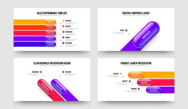 Fırlatma 5123 Seçenek Slayt Şablonu Koleksiyonu Danışmanlığı. Yatırımcı Geliştirme Beş Bir İki Üç Adım Bilgi Kaydırma Tasarım Vektörü Çizim Paketi.