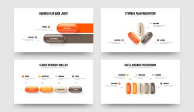 Görsel Brifing 2345 Seçenek Bilgisel Çerçeve Düzeni Ayarları. Dijital Fırlatma 2-3-4-5 Element Diyagram Slayt Şablonu Vektör Çizim Paketi.