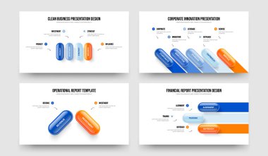 Şirket İçgörü 4-5-2-3 Element Çerçeve Düzenleme Vektör İllüstrasyon Paketi. Yaratıcı Strateji 4523 Seçenek Bilgisel Slayt Gösterisi Tasarım Koleksiyonu.