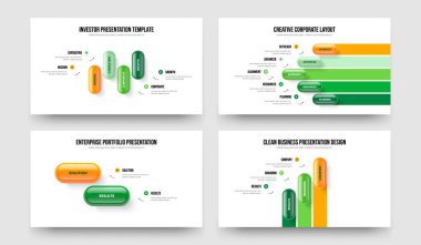 Ürün Analizi 4523 Adım Diyagramı Şablon Koleksiyonu. Servis İcat 4-5-2-3 Element Bilgi Sunumu Tasarım Vektörü İllüstrasyonu.