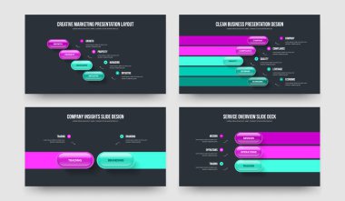 Görsel Brifing Dört Beş İki Üç Seçenek Slayt Gösterisi Tasarım Vektörü İllüstrasyon Paketi. Şirket Fırlatma 4523 Element Diyagramı Kaydırma Yerleşimi Ayarları.