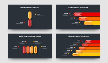 Dijital Teklif İki Üç Dört Beş Element Bilgi Kaydırma Düzeni Vektör Çizim Paketi. Satış Brifingi 2345 Seçenek Diyagramı Sunum Tasarımı.
