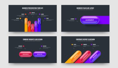 Yatırımcı Kampanyası 5123 Seçenek Diyagram Kaydırağı Tasarım Koleksiyonu. Proje Stratejisi: Beş Bir İki Üç Adım Bilgi Slayt Gösterisi Şablonu Vektör Çizimi.
