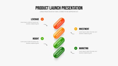 Atılgan 'ın Dördüncü Adım Bilgi Şablonu. Dijital İçgörü Slayt Gösterisi Düzeni Vektör İllüstrasyonu. Şirket Hava Durumu 4 Element Diyagramı Slayt Tasarımı.