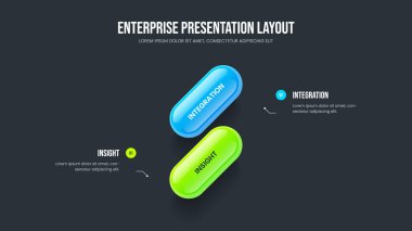 Danışmanlık Raporu İki Adım Diyagram Tasarımı. İş Tanıtımı Sunumu Vektör İllüzyonu. Servis Gösterimi 2 Seçenek Slayt Gösterimi Şablonu.