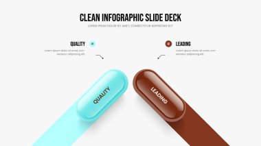 Görsel Strateji İki Element Bilgisel Çerçeve Düzeni. Ürün Tahmini Slayt Şablonu Vektör İllüstrasyonu. Finansal Çözüm 2 Adım Diyagram Slayt Gösterisi Tasarımı.