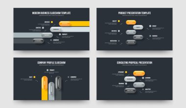 Hizmet Büyümesi Dört Beş Üç Dört Adım Diyagram Kaydırma Düzeni Vektör Resimleri Paketi. Pazarlama Hava Durumu 4534 Element Bilgisel Slayt Gösterisi Şablonu Ayarlandı.