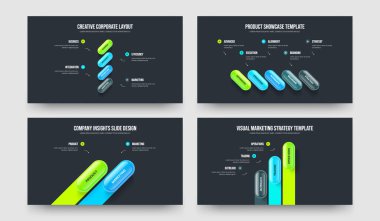 Enterprise Growth 4-5-2-3 Element Diyagram Slayt Tasarım Vektörü Çizim Paketi. Profesyonel Teklif 4523 Seçenek Bilgilendirme Sunum Düzeni.