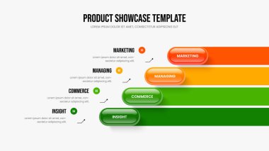İş Hava Durumu 4 Element Bilgi Sunumu Mizanpajı. Görsel Rapor Slayt Gösterisi Şablon Resimleri. Atılgan Brifing Dört Adım Diyagram Kaydırma Tasarımı.