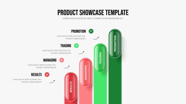 Şirket Stratejisi Şablon Şablonu İllüstrasyonu. Satış Görselleştirme Dört Seçenek Slayt Gösterisi Tasarımı. Danışmanlık Giriş 4 Adım Diyagram Sunum Düzeni.