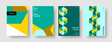 Yaratıcı İş Sunumu Modeli. Geometrik Flyer Tasarımı. İzole Kitap Kapağı Şablonu. Geçmişi. Broşür. Poster. Rapor verin. Pankart. Katalog. Haber bülteni. El ilanı. Marka Kimliği. Dergi