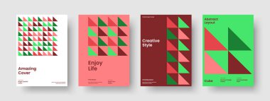 Geometrik Kitap Kapağı Şablonu. İzole Flyer Tasarımı. Yaratıcı Broşür Düzeni. İş sunumu. Rapor verin. Poster. Pankart. Geçmişi. Katalog. El ilanı. Reklamcılık. Haber bülteni. Portföy