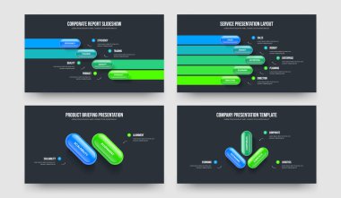 Dijital Teklif 4-5-2-3 Seçenek Diyagramı Sunum Düzeni Vektör İllüzyon Kümesi. İş Stratejisi 4523 Adım Bilgi Slayt Gösterisi Tasarım Paketi.