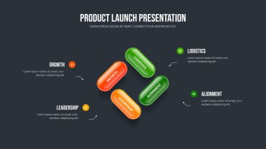 Yatırımcı İnfografik Çerçeve Tasarımı. Plan 4 Seçenek Diyagram Kaydırma Şablonu Danışmanlık. İş Profili Slayt Gösterisi Düzeni Vektör İllüstrasyonu.