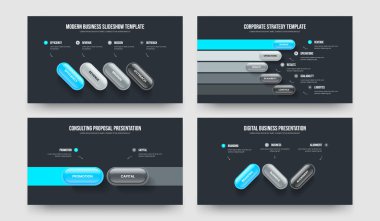 Kurumsal Çözüm 4-5-2-3 Element Bilgi Kaydırağı Tasarım Vektörü İllüstrasyon Paketi. Satış Brifingi 4523 Seçenek Slayt Şablonu Koleksiyonu.