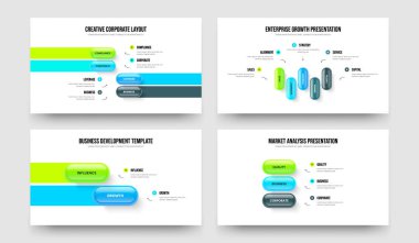 Modern Görselleştirme 4523 Adım Diyagram Kaydırma Şablonu Koleksiyonu. Kurumsal Çözüm 4-5-2-3 Seçenek Bilgilendirme Çerçeve Düzeni Vektör İllüstrasyonu.