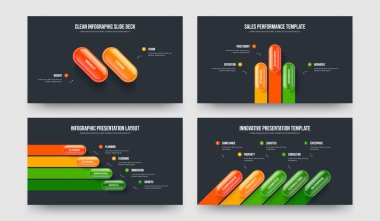 Pazarlama Analizi 2-3-4-5 Seçenek Kaydırma Planı Vektör Çizimi Seti. Servis Genel Görünümü 2345 Element Bilgi Sunum Şablonu Koleksiyonu.