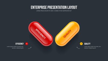 Proje Geliştirme Slayt Gösterisi Tasarım Vektörü İllüstrasyonu. Şirket Şovu İki Adım Diyagram Kaydırma Şablonu. İş Önerisi 2 Element Bilgisel Çerçeve Düzeni.