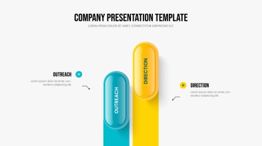 Yaratıcı Portföy İki Seçenek Diyagramı Sunum Düzeni. Dijital Analiz Slayt Gösterisi Tasarım Vektörü İllüstrasyonu. Profesyonel Büyüme 2 Adım Bilgi Şablonu.
