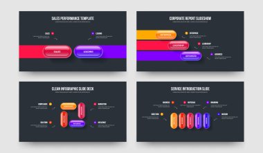 Şirket Portföyü 2345 Adım Diyagram Kaydırma Tasarımı Koleksiyonu. Satış Raporu İki Üç Dört Beş Seçenek Bilgilendirme Şablonu Vektör Resimlendirme Ayarları.