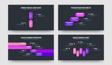 Şirket Portföyü İki Üç Dört Beş Seçenek Bilgi Çerçeve Düzeni Vektör İllüstrasyon Paketi. Şirket Genel Görünümü 2345 Eleman Diyagramı Sunum Şablonu.