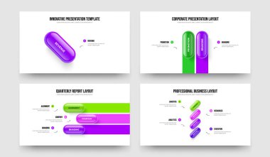Şirket Kampanyası 1234 Seçenek Slayt Şablonu Ayarlandı. Servis Gösterimi: 1-2-3-4 Element Bilgi Kaydırma Düzeni Vektör Resimleme Koleksiyonu.