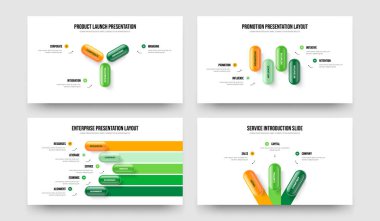 Satış Tanıtımı 3-4-5-3 Seçenek Enfografik Çerçeve Düzeni Vektör Çizim Paketi. Proje Planlama 345 Adım Diyagram Slayt Gösterisi Tasarım Koleksiyonu.