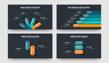 Satış Tanıtımı 4-5-2-3 Element Bilgi Slaytı Slayt Gösterisi Tasarım Vektörü İllüstrasyon Koleksiyonu. Reklam Geliştirme 4523 Seçenek Kaydırma Şablonu Ayarları.