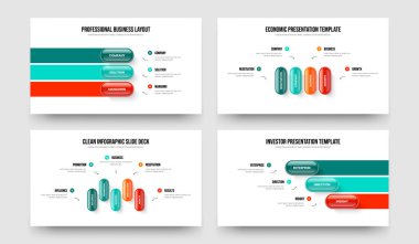 Kurumsal Gözden Geçirme 3-4-5-3 Seçenek Kaydırma Planı Vektör Çizimi. Yatırımcı İnovasyonu 3415 Adım Bilgi Slayt Gösterisi Tasarım Paketi.