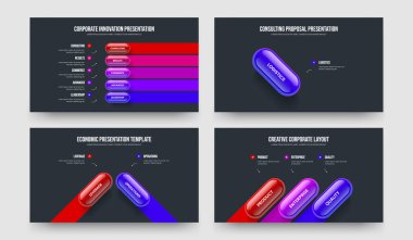 Görsel Brifing Beş Bir İki Üç Adım Diyagram Sunum Şablonu Vektör İllüzyon Kümesi. Satış Kampanyası 5123 Seçenek Bilgi Kaydırma Yerleşimi Koleksiyonu.