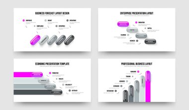İş Brifingi 5445 Basamaklı Bilgi Çerçeve Düzeni Paketi. Ürün Görselleştirme Beş Dört Beş Element Diyagram Slayt Tasarım Vektörü Çizim Koleksiyonu.