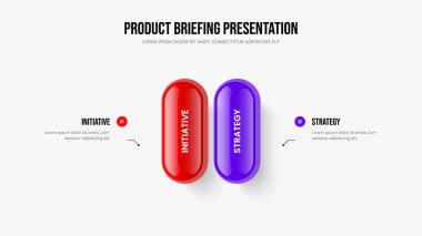 Kurumsal Teftiş İki Adım Infographic Frame Design. Dijital Analiz Sunumu Vektör İllüstrasyonu. Pazarlama Stratejisi 2 Element Diyagramı Slayt Gösterisi Şablonu.