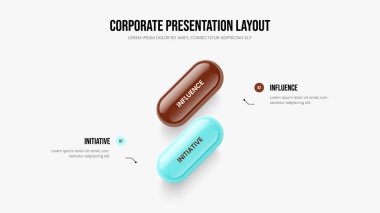 Dijital İçgörü 2 Element Diyagramı Sunum Tasarımı. Proje İcat İki Seçenek Slayt Şablonu. Yaratıcı Brifing Slayt Düzeni Vektör İllüstrasyonu.