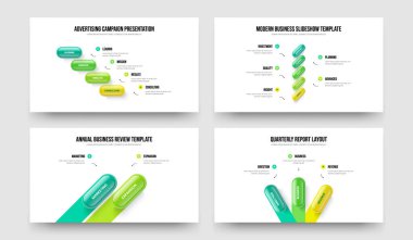 Profesyonel İnceleme 4523 Basamaklı Slayt Tasarım Paketi. Servis Tahminleri: Dört Beş İki Üç Element Diyagramı Sunum Düzeni Vektör İllüstrasyon Koleksiyonu.
