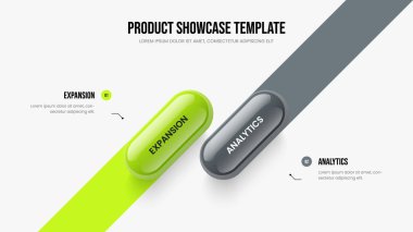 Satış Stratejisi İki Element Bilgi Slayt Gösterisi Şablonu. Çerçeve Tasarım Vektörü İllüstrasyonu Danışmanlık Planı. Servis Portföyü 2 Adım Diyagramı Kaydırma Düzeni.