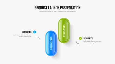Şirket Çözümü 2 Seçenek Bilgi Kaydırma Düzeni. Profesyonel Plan Şablon Şablonu İllüstrasyonu. Reklam İncelemesi İki Adım Diyagram Slayt Gösterisi Tasarımı.