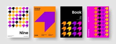 Modern Kitap Kapağı Düzeni. İzole Arkaplan Tasarımı. Geometrik Sancak Şablonu. Poster. İş sunumu. El ilanı. Rapor verin. Broşür. Broşür. Dergi. Katalog. Haber bülteni. Günlük. Portföy