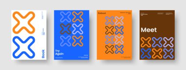 Yaratıcı Poster Tasarımı. Geometrik Kitap Kapağı Şablonu. İzole edilmiş arka plan düzeni. Rapor verin. İş sunumu. El ilanı. Pankart. Broşür. Günlük. Broşür. Portföy. Broşür. El ilanı