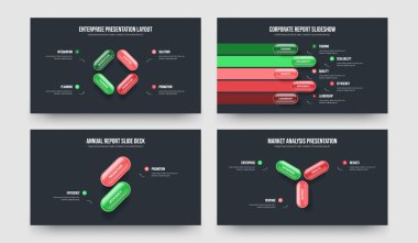 Kurumsal Analiz Dört Beş İki Üç Basamaklı Slayt Gösterisi Şablon Vektör Çizimi. Profesyonel Strateji 4523 Seçenek Diyagramı Sunum Düzeni Koleksiyonu.