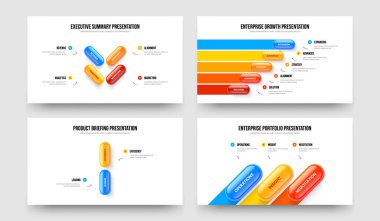 Danışmanlık Fırlatma 4-5-2-3 Element Infographic Frame Tasarım Vektörü İllüstrasyon Paketi. Hizmet Geliştirme 4523 Seçenek Diyagramı Sunum Şablonu Koleksiyonu.