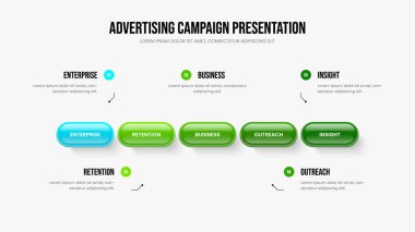Şirket Hava Durumu Çerçeve Tasarımı Vektör İllüstrasyonu. Modern Planlama Beş Seçenek Şablonu. Görsel Gözden Geçirme 5 Element Bilgisel Sunum Tasarımı.
